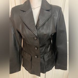 John Paul Richard black leather jacket sz med